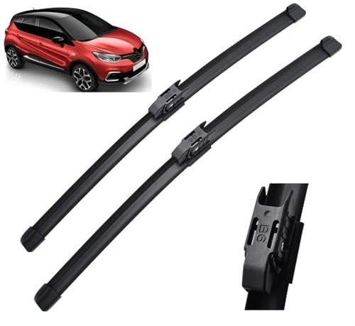 Auto Scheibenwischer Regen Abkratzen Zerlegbar HD Scheibenwischerblätter,Compatible with Renault Captur Kaptur 2016-2019 26+16