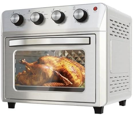 23 Litre Air Fryer + Convection Toaster Grill Oven, 8 in 1 with Bake, Grill, Broil & Warm Options, Stainless Steel 1.6kW