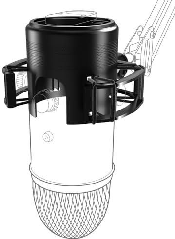 Borenbuir Personnalisé pour Support Shock pour Microphone Filtre Anti-Pop, Suspension Antivibration élastique Support avec Adaptateur à Vis Compatible avec Blue Yeti Microphone Shock Mount