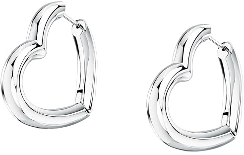 MORELLATO Orecchini Donna in Acciaio, Forma a Cuore, Collezione CREOLE, Idee Regalo Fidanzata