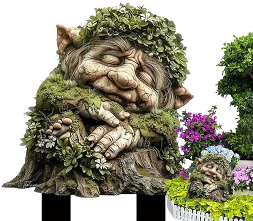 Fairy Garden Ornaments Outdoor, Fairy Garden Stake Decor,2D Acrylic Tree Man Fairies Earth Goddess Statue Whimsical Garden Stakes Accessories,Ground Insert, Flower Pot Decoration For Lawn Backyard