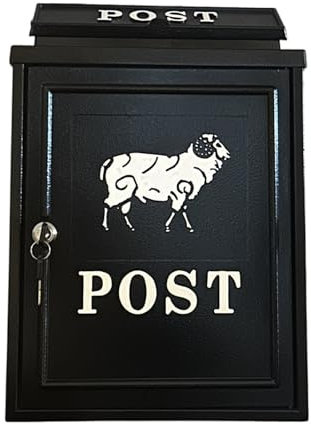 HBALDTEDC Cassetta Postale a Muro per Lettere, Cassetta Postale Villa, Antipioggia, Stile Antico, in Stile Inglese(Sheep in Stock)