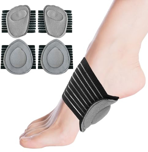 XSDSLS 2 paires soutien de la voûte plantaire coussinets de compression, bandages de voûte plantaire réglables pour soulager la fasciite plantaire et les douleurs de la voûte plantaire
