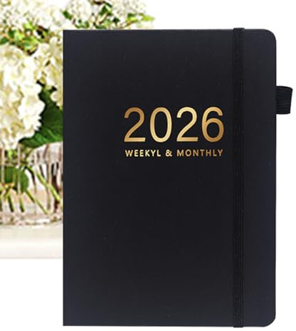 Tagebuch, Terminplaner 2026 mit 288 Seiten, Hardcover, A5-Kalender für den täglichen Gebrauch, Studium, Arbeit, Reisen, Zuhause, Schule, Meetings, Business, Abschlussfeier, Büro