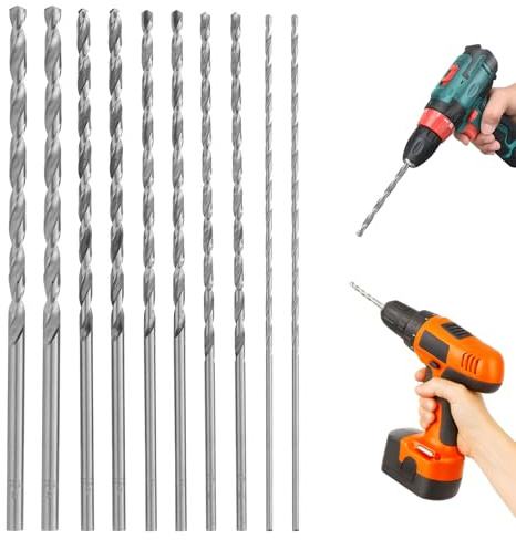 Lot de 10 Forets Hélicoïdaux HSS - Longueur 150 mm - Forets en Acier Inoxydable pour Bois - Diamètres 2 mm, 3 mm, 3,5 mm, 4 mm, 5 mm - Idéal pour les Travaux de Perçage sur Divers Matériaux