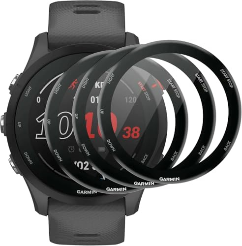 Pnakqil 3 st skärmskydd för Garmin Forerunner 255/255 musik, hårdhet 9H HD film skärmskydd av härdat glas, bubbelfritt klockfodral, härdat glas för Garmin Forerunner 255