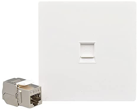 1 port CAT8 CAT7 RJ45 86 Type Prise Réseau Murale CAT.7 Plaque Frontale LAN CAT.8 Prise Câble Ethernet Net Plug Shield (CAT7)