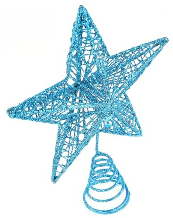 TOBBOMEY 1pezzi Stella Per Albero Di Natale in Ferro Battuto Puntale Natalizio Forma Di Stella Dorata Decorazione Per Alberi Di Natale Da Tavolo e Altre Celebrazioni Festive