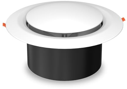 Aygrochy Grille de Ventilation Ø 100mm en ABS Blanc, Grille d'Aération Murale et Plafond avec Moustiquaire, Bouche VMC Réglable pour Salle de Bain, Cuisine, Hotte, Bureau et Garage