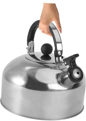 WEKADRIN Bollitore Fischio Da Piano Cottura in Acciaio Inossidabile 3l, Teiera a Fondo Piatto Compatibile Induzione, Riscaldamento Rapido Per Uso Domestico Manico Ergonomico