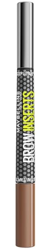 Maybelline Eyebrow Pencil Brow Inserts 2-in-1 Pen Fiber Gel Soft Brown 2 | With 0.015MM Triple Tip, 100 Hair-Like Strokes In 30 Seconds, 36-Hour Wear, Smudge-Proof Formula