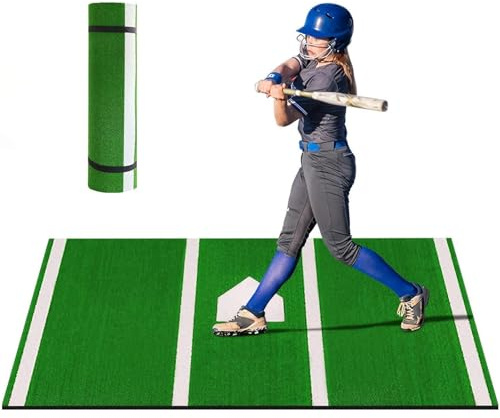 Tappetino da lancio per softball, erba artificiale da baseball, con tappeto erboso anti-sbiadimento e retro in gomma antiscivolo, 150 x 300 cm