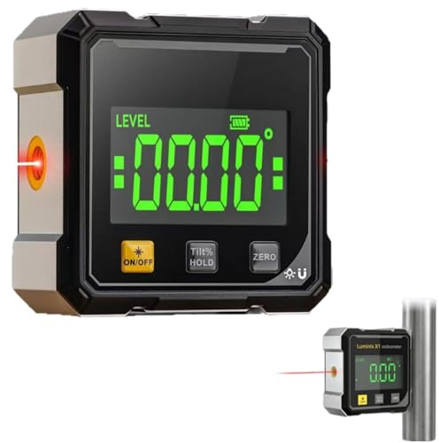 Luminis X1 5-in-1 Laser-Präzisionswerkzeug 4-Seitiger Magnetischer Digitaler Winkelmesser