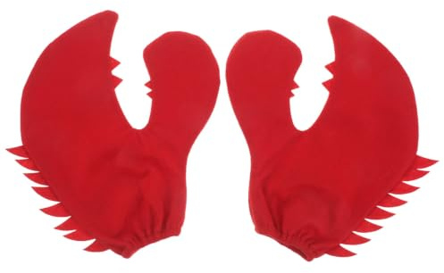Cabilock Red Lobster Claw Gloves for Adults, Versatile Cloth Costume Prop with Realistic Claw Shape, for Game Party or Ocean Theme Party Prank and Dress