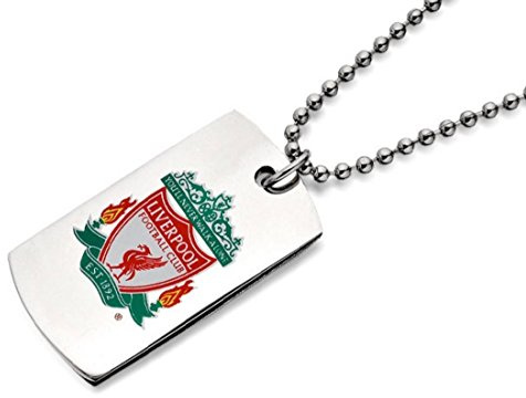 Liverpool FC Mens Jewellery Stainless Steel Crest Dog Tag Pendant And Ball Chain