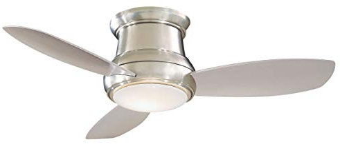 Minka-Aire F518L-BN Concept II LED Brushed Nickel 44 Flush Mount Modern Ceiling Fan with Remote, Brushed Nickel (LED Light)
