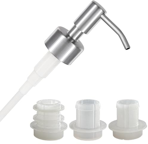 ALTGLAS Seifenspender Pumpkopf 'Budapest' mit Upcycling-Kit (18-23mm) | Silber Gebürstet • mit 3 Dichtungsringen für 18-23mm Flaschen • Upcycling Spender aus alten Flaschen (Hendrick's, Monkey)