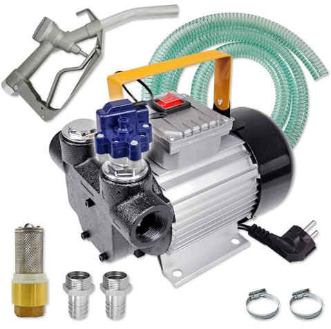 AMUR Profi-Pumpe® Kit Bomba Gasoil 230V Standard-4.2 Automatic | 60L/min (3600 l/h) | Encendido y Apagado Automático | Motor 370W Bobinado de Cobre | Incluye Pistola de Aluminio y Manguera de 6m