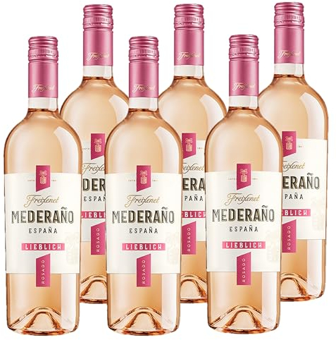 Freixenet Mederaño Rosado Lieblich (6 x 0,75 l) - lieblicher spanischer Roséwein, frisch und fruchtig im Geschmack, perfekt zu Paella, Meeresfrüchten oder Käse