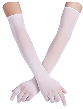 CHICTRY Damen Transparent Handschuhe Stulpenärmel Ultra Dünn Mesh Dessous Handschuhe Uv-shutz Ellenbogen Strümpfe Für Hochzeit Party Abend