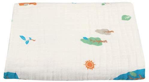 Hayisugar Baby Musselin Swaddle Decke Tücher Baby Kuscheldecke, 100 x 120 cm, 100% Baumwolle, 4-lagig, Decke, Babydecke, Erstlingsdecke, Kinderdecke, Wald