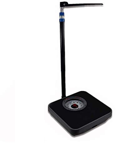 Pèse Personne mécanique Balance de Salle de Bain mécanique avec toise, Hauteur et Poids, Balance de Mesure de précision, Cadran analogique sans Batterie, 120kg / 190cm, Convient pour l'école, l'hôpi