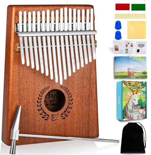 Kalimba Daumen Klavier 17 Schlüssel, Tragbare Fingerklavier -Marimbas Mit Tragensack, Schnelles Songbook, Tuning Hammer, alles in Einem Kit