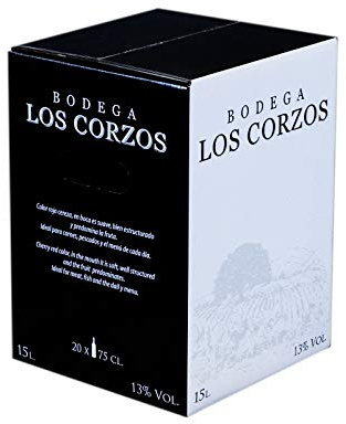 Lote 15 Cajas Bag in Box 15L Vino Tinto Recomendado Bodega Los Corzos
