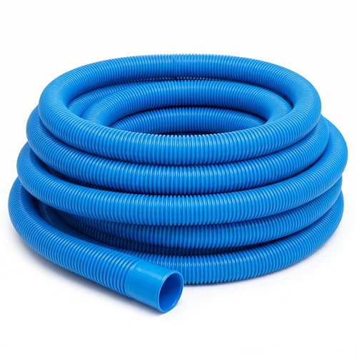 Pondlife Poolschlauch Ø 38 mm, 15 m Schwimmbadschlauch, geriffelt und knickfest, UV-/Chlor-/Salzwasserbeständig, kürzbar alle 1,5 m, temperaturbeständig bis 70 °C, blau