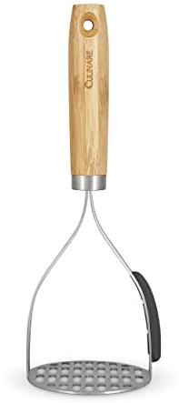 Culinare Naturals C70008 Machacador de Patatas, Bambú Sostenible/Acero Inoxidable, 27cm x 10,5cm, Diseñado para Puré de Patatas y Verduras