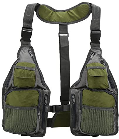 Uadme Gilet pêche à Mouche, 600D oxford tissu résistant à l'abrasion respirant grande capacité stockage gilet pêche protection vêtements avec poches pour l'extérieur pêche chasse photographie voyage