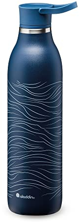 aladdin CityLoop Isolierflasche, 0,6L, Navy-Blau + Print