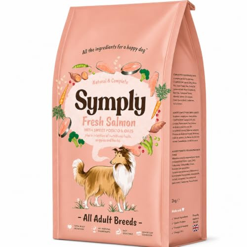 Symply Fresh Salmon Adult Dry Dog Food | 2kg | Natural Hypoallergenic Kibble with Sweet Potato & Oats