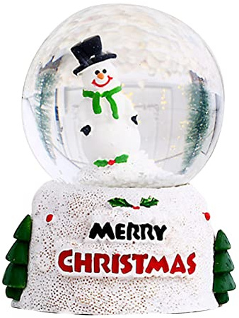 Globo de Nieve, Globo de Nieve de Navidad, Bola de Cristal Iluminada, Adornos de Bolas de Cristal de Navidad, Adornos Navideños Interiores para Hogar (muñeco de Nieve pequeño)