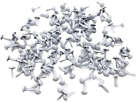 TOOYFUL 200 x Mini Brads, Papierverschlüsse, dekoratives Kinderhandwerk, Metallstanzen, weißes Spielzeug für Kunsthandwerk, Kartenherstellung