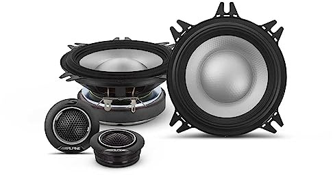 Alpine S2-S40C S-Series 4 Component 2-Way Speaker System | Compact door or dash upgrade for car audio, crisp highs, tight midbass, clear separated sound in factory openings