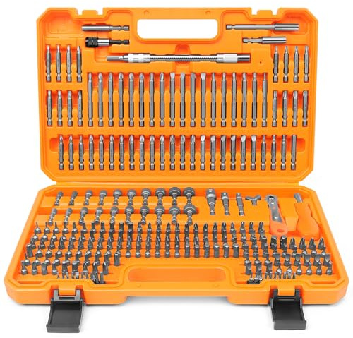 Amartisan 258-Piece Ultimate Screwdriver Bit Set,Chrome Vanadium Steel Driver Bit Set, Security bit set, Includes Bits Holder, Nut Driver, etc (Orange)