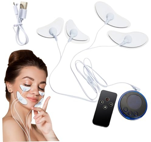 Masseur Facial Avec Patch Pads 8 Modes Stimulateur Musculaire Du Visage Appareil De Lifting Du Visage à Microcourant 19 Vitesses Pour Minceur Et Liftingnjo