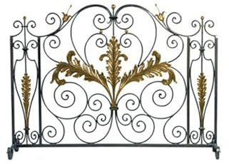 Kaminschutzwand im amerikanischen Stil, Kamin-Trennwand aus Eisen, Zuhause, Wohnzimmer, Boden, Kamintür, kreativer Kamin-Abdeckungsschirm, Funkenschutz-Abdeckung (Farbe: A) Present