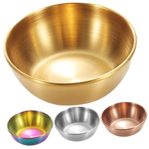 MAGICLULU 4pezzi Ciotole in Acciaio Per Salsa Tazze Metalliche Per Condimenti Piatti Da Portata Per Snack e Salse Contenitori Resistenti Per Uso Domestico e Ristorante