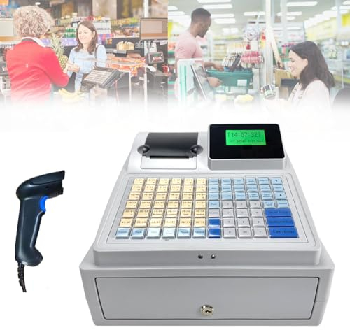 Ostreemaner Digitale 81-Tasten-Registrierkasse, Mit Abnehmbarem Kassenfach, Drucker, Pos, Kommerziell, Geeignet Für Kleine Unternehmen, Einzelhändler, Supermärkte, Lebensmittelgeschäfte