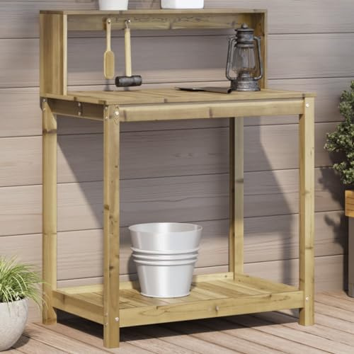 ShGaxin Table de plantation avec étagères en bois imprégné 82,5 x 50 x 109,5 cm, serres, potager, établi de jardinage, établi pour pots, table de jardinage - 832411