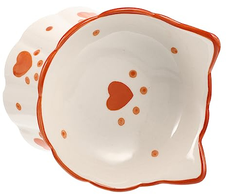 INOOMP Gamelle Surélevée pour Chat en Céramique Anti-Renversement Bol à Nourriture et Eau Design Confortable pour Animaux de Compagnie