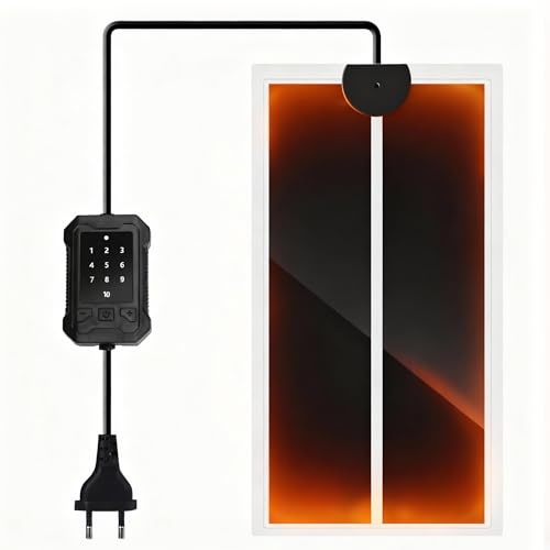 Nobleza Tappetino Riscaldante per Rettili 10 Livelli Temperatura, 7W Piastra Termica per Terrari, 28x15cm Auto-Riscaldamento Termostato per Tartarughe/Gecko/Serpenti/Anfibi/Lucertole