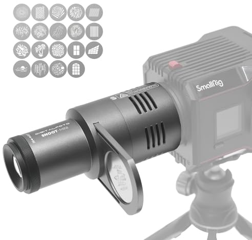 DF DIGITALFOTO Mini Optischer Snoot, Mini Snoot Projektionsaufsatz mit Zhiyun/Ulanzi-Halterung, 19 Gobos, Magnetischer Gobo Rahmen, Kompatibel mit ZHIYUN CINEPEER CX100, Ulanzi L023,COLBOR Wonder W100