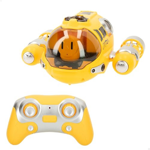 ColorBaby sous-Marin télécommandé, 5 km/h, 25 m, Rotation à 360 degrés, avec lumières et Jet d'eau, 2,4 GHz, télécommande Submersible, Cadeau pour Enfants, Jouets Aquatiques, Bateau Jouet Piscine