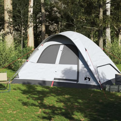 Homgoday Kuppel-Familienzelt 6 Personen Campingzelt Kuppelzelt mit Vorzelt Familienzelt Festivalzelt Zelt für Camping Reise Trekking Garten Abnehmbares Überzelt Weiß Wasserdicht