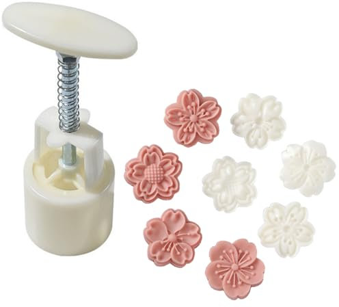 Stampo per Torta di Luna, Stampo Mooncake 50g, Stampo per Biscotti Festival di Metà Autunno, Fiori di Ciliegio, Stampo per Diy Dessert Decor