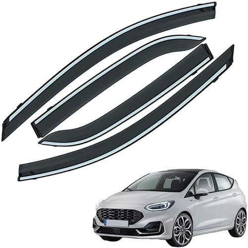 GuGuoZZ Windabweiser Regenabweiser für Ford Fiesta 2010-2022 Luftabweiser Seitenscheiben Regenschutz Regenabweise Rumplex Windabweiser