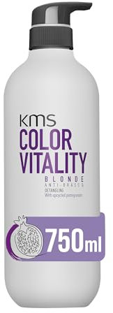 KMS COLORVITALITY Blonde Conditioner 750ml für natürliches, aufgehelltes oder gesträhntes Haar, das trocken oder porös geworden ist oder einen Gelbstich bekommen hat.